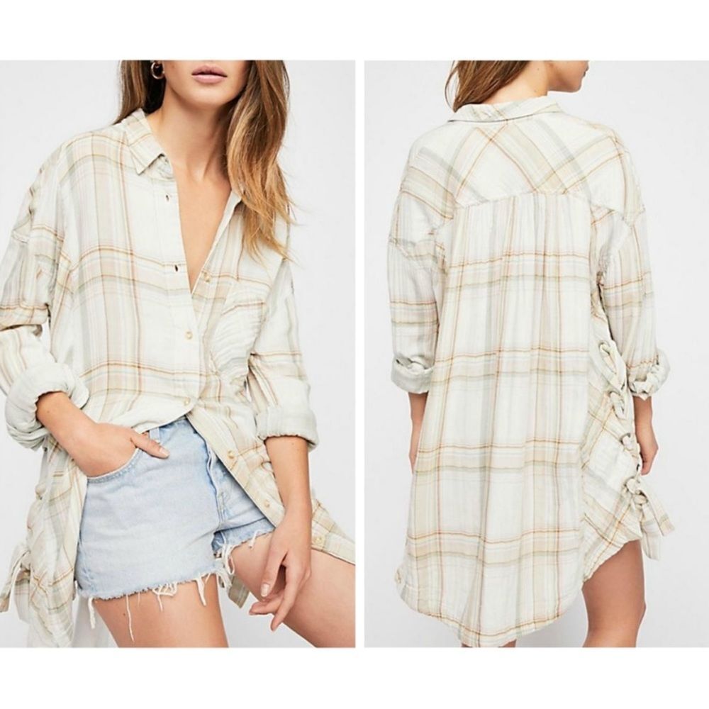 Nwt free peopleβ nordicβday plaid top